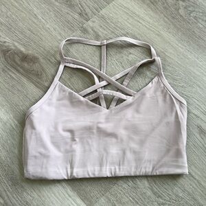 PINK Nude strappy sports bra